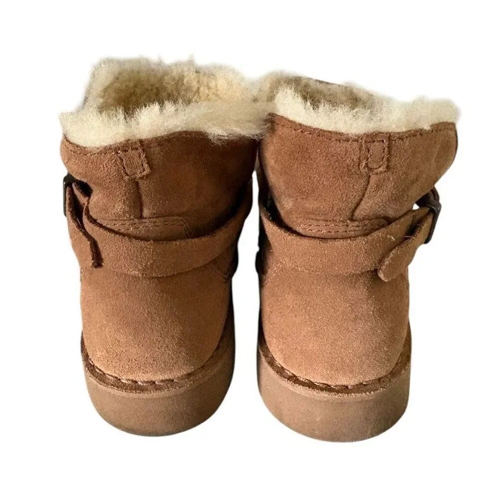 UGG Elisa Genuine Shearling Pull-on Bootie US Size 8.5 Women’s Chestnut Browm